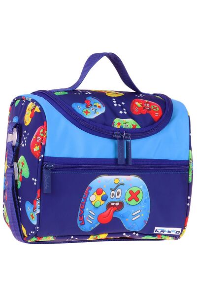 KAUKKO Kids Boy Good Game Printed Thermal Insulated School Lunch Bag (Navy Bl...