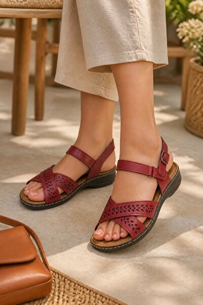Monalisa Home Size 37 Luxury Red Color Soft Sole Sandals