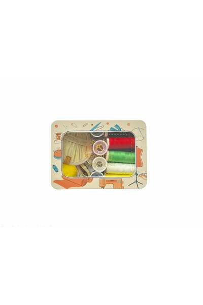 Liva Craft Portable Mini Sewing Kit – Practical Repair Kit with Metal Box-Yellow