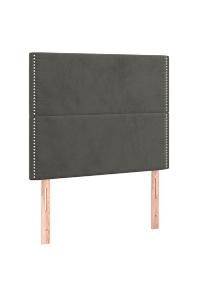 vidaxl Tăblie de pat gri închis 80x5x118/128 cm catifea