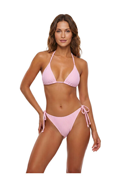 Donnita Donlaritta Women's Drawstring Triangle Halter Neck Bikini Set
