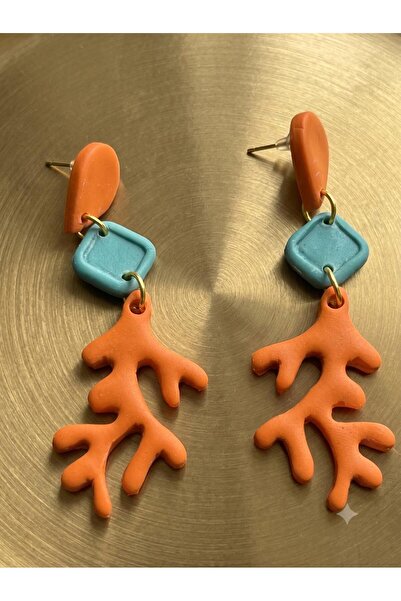 Lu Atelier Marjan Earrings |   Handmade Polymer Clay Coral Design Earrings | ...