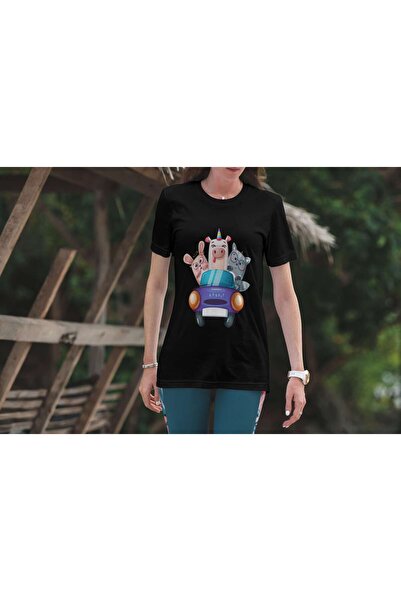 iLovePrints Animal Friends in a Car Tshirt