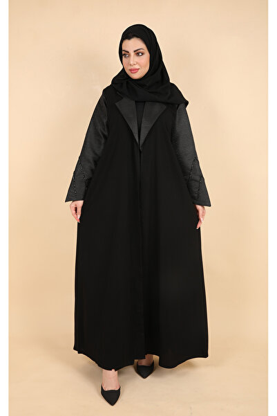 Stylish Fashion عباية من ستايلش فاشن لف باللون الأسود بشك ناعم