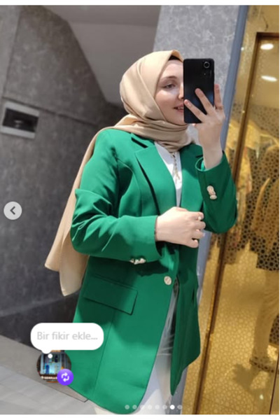 Janset Yeni Sezon Blazer Ceket Dabıl Kumaş İçi Astarlı