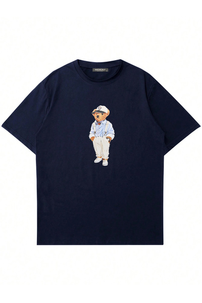 Ginevra Unisex Cool Teddy Printed Crew Neck Oversize Tshirt