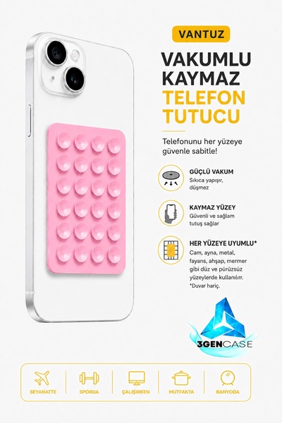3GEN CASE Cep Telefonu Tutucu Vantuz Vakumlu Kaymaz Tüm Telefonlar ile Uyumlu...