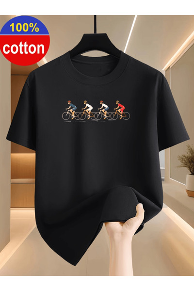 one button Bay Bicycle Tour Printed Premium Oversize T-Shirt