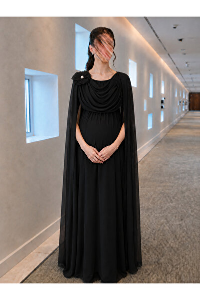 Calissa Store Luxury Maternity Dress in Black