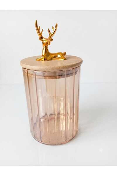 MRK Borosilicate Model Deer-Shaped Gold-Colored Jar 600ml