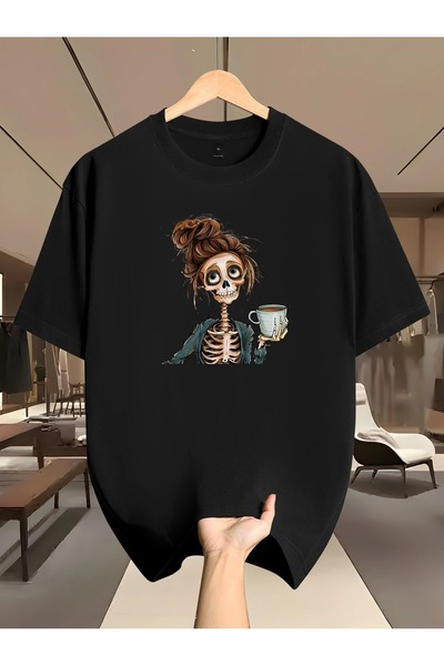 JENOLAN Ανδρικό Skeleton Γυναικείο T-shirt με γραφικό εμπριμέ Oversize Loose ...