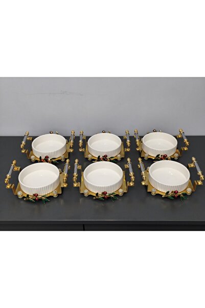 PARILTI HOME COLLECTİON 6-Piece Round Porcelain Presentation Bowl & Breakfast...