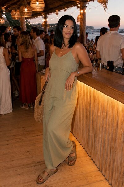 RUUH Müslin Askılı Bol Paça Oversize Tulum