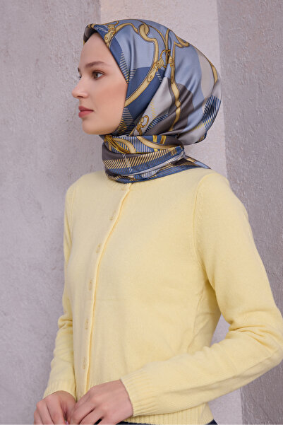 Belli Twill Silk Scarf Blue, Gray