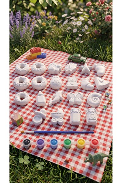 LENDASHOP 21 Parça Mega Boy Taş Tozu Boyama Seti – 6 Renk Boya + Fırça Dahil ...