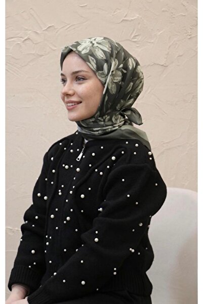 YILDIZ SCARFS وشاح قطني هندي بنمط الزنبق - أخضر غابة