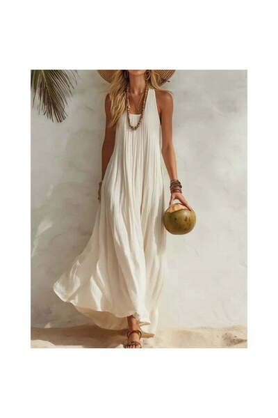 NEXBUY ™ Cotton-Linen Resort Vest Dress