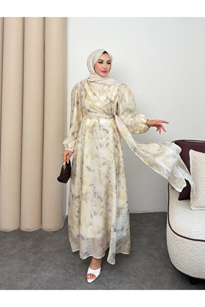Mihran Butik فستان نسائي من طراز كلارا بحزام وتفاصيل مزخرفة عند الكاحل