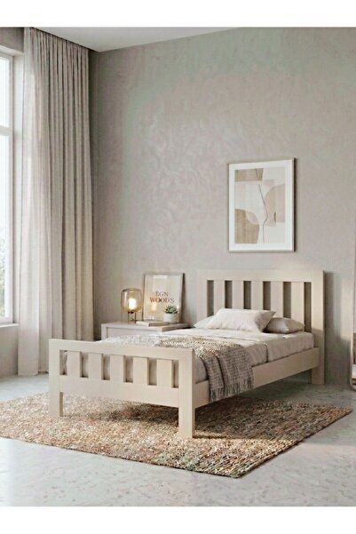 EGN WOODS Modern Kum Beji MDF Karyola - Tek ve Çift Kişilik Yatak Ölçü Seçenekleri - Farklı Renk Alternatifleri