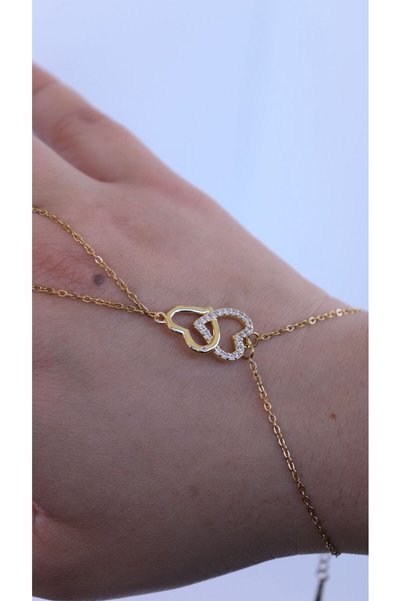 B&T Bujiteri Women's Gold Model Zircon Stone Heart-Detail Steel Shammeran Suitable for Daily and Special Day Use