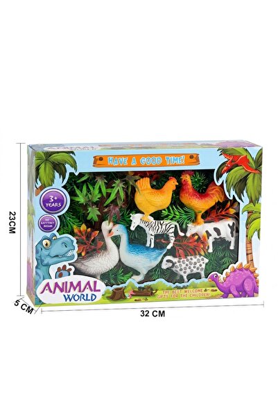 iTajir Animal World Farm Animals and Birds Figurine Set Toy with Decorative P...