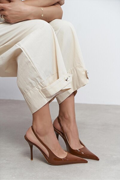 NİŞANTAŞI SHOES Γυναικεία παπούτσια με τακούνι Gloria Brown από λουστρίνι με ...