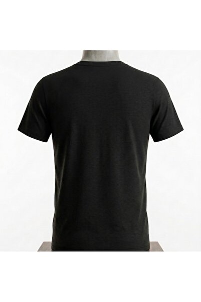 OEMN Tricou negru bărbătesc cu imprimeu, mărimea S