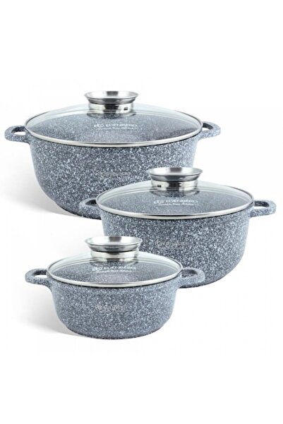 EDENBERG Set de 6 oale antiaderente cu capace de sticlă EB-8048