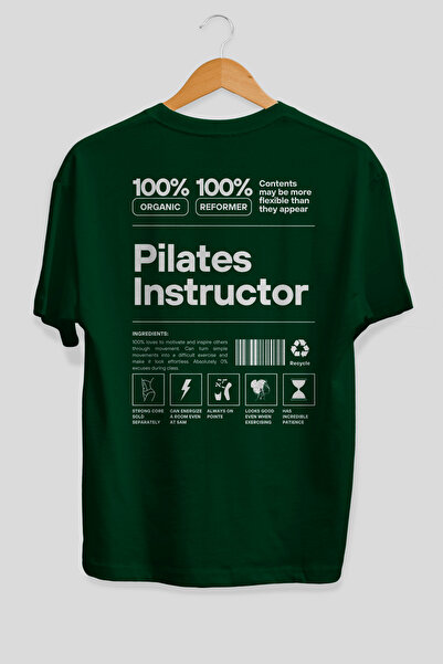 Ankhises Μπλουζάκι για εκπαιδευτή Pilates, υπερμεγέθες, με πράσινη στάμπα στη...