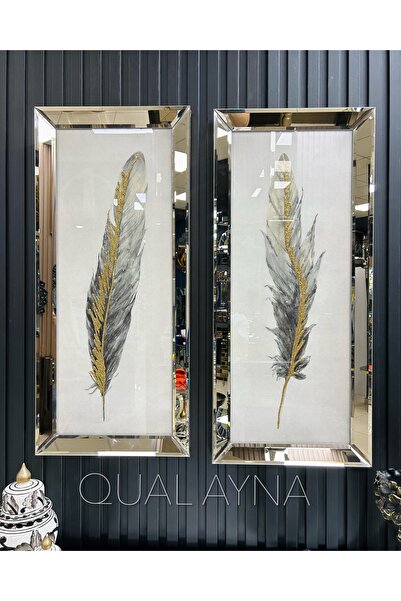 QUAL BRONZ AYNALI İKİLİ TÜY TABLO