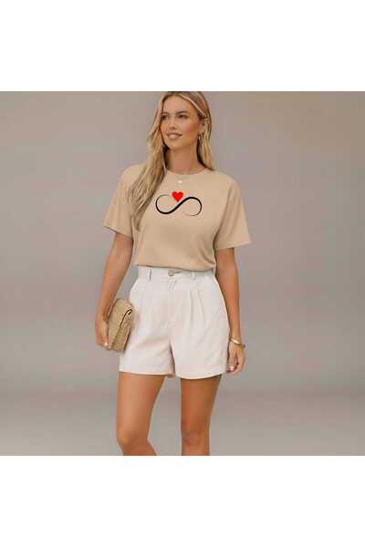 tkn your style Tricou cu imprimeu Heart Infinity pentru femei