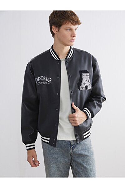 LC Waikiki Rmz Gi̇yi̇m Farkiyla College Roba Collar Embroidered Men's Leather...