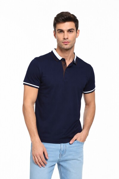 Raymons Men's Polo Collar Short Sleeve T-Shirt Regular Fit T6096 Bgl-St05549
