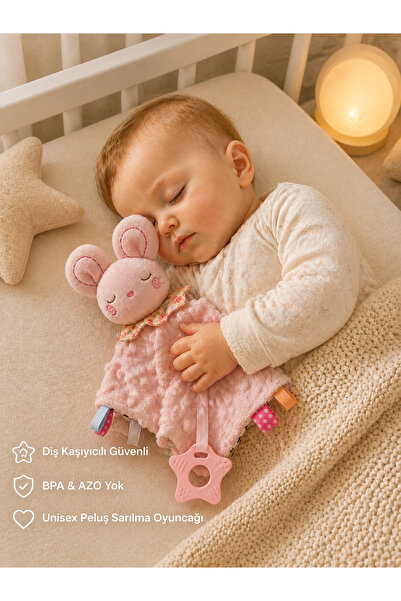 Babizoo Diş Kaşıyıcılı Güvenli Bebek Uyku Arkadaşı, Unisex Peluş Sarılma Oyun...