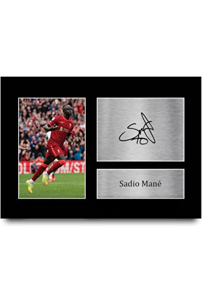 HWC Trading صورة موقعة ومطبوعة لساديو ماني من ليفربول بحجم A4 - هدية لمشجعي ك...