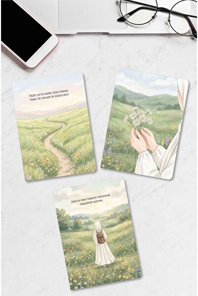 MuslimWalk Şimal – Bahçe & Kız – 3’lü Mininote Defter