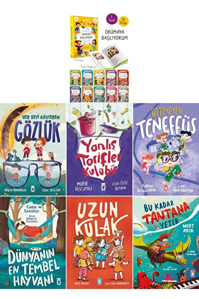 Timaş Çocuk 1.SINIF OKUMAYA BAŞLIYORUM 10 KİTAPLIK SETİ VE 1.SINIF DÜZEYİ 6 K...