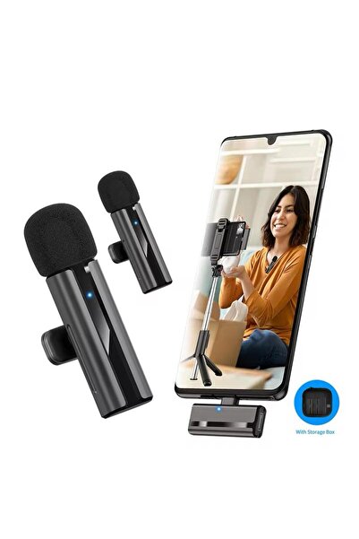cyke Microfon Wireless Lavalier H02 Dual 2.4GHz pentru Telefon – 2 Microfoane...