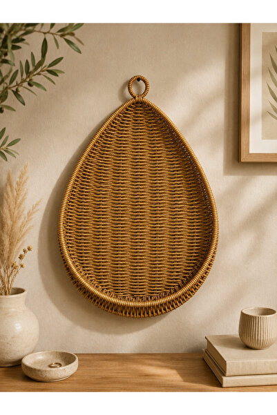 YzHome Büyük Boy Asılabilir Hasır Rattan Sepet Organizer Düzenleyici Dekorati...