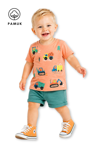 difa kids تي شيرت صيفي بأكمام قصيرة مطبوع عليه سيارة للأولاد الصغار
