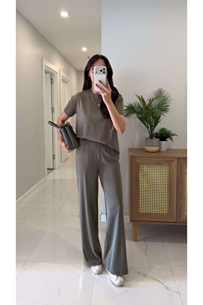 BİRCANÇİL Md Frols Khaki Short Sleeve Trouser Set
