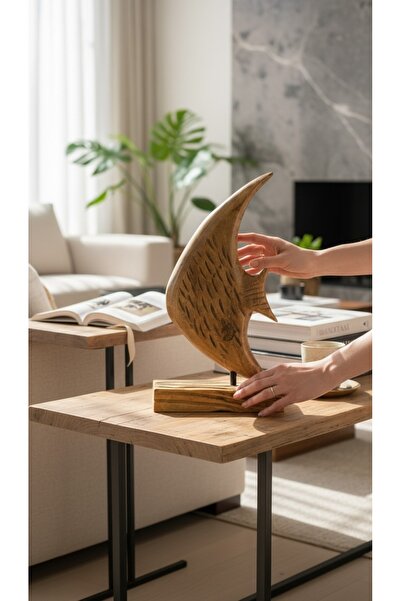 LAURUS HOME Ahşap Dekoratif Balık Obje Pavlonya Ağacı (balık figürü 40*20)