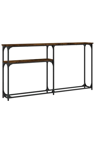 vidaxl Măsuță consolă, stejar fumuriu, 145x22,5x75 cm, lemn prelucrat