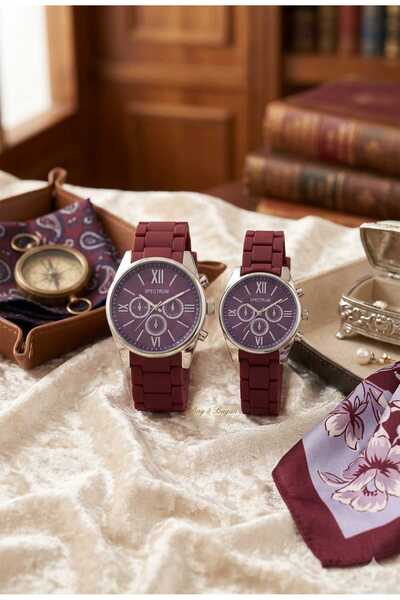 SPECTRUM PREMİUM Spectrum Silicone Cord Dear Couple Wristwatches Watch Box Gi...