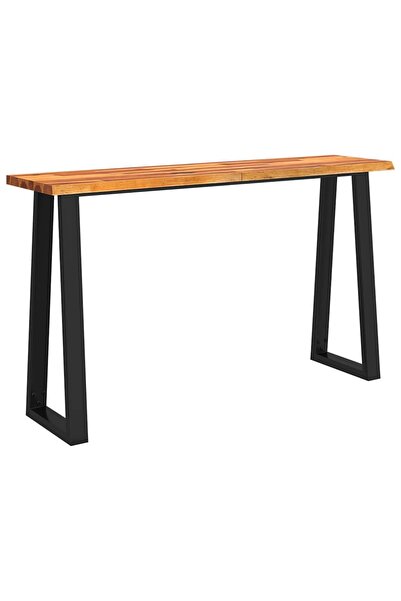 vidaxl Masă consolă margini naturale, 140x40x80 cm, lemn masiv acacia