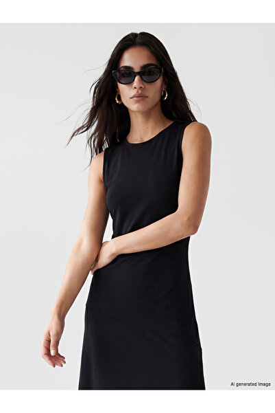LC Waikiki Crew Neck Flared Dress