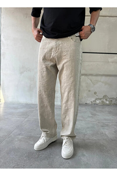 DIFRANSEL JEANS Men's Jacquard Pattern Baggy Trousers