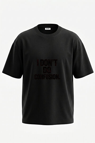 Anetos Tricou oversize negru din bumbac cu imprimeu pe spate Net Ifade Design