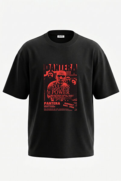 Anetos Pantera VulgarDisplay dizajn, pamučna crna oversize majica sa štampani...