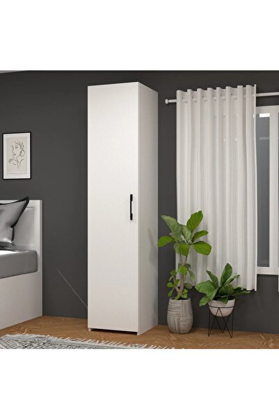 FORMELLA MOBİLYA MDF den Üretilmiş İki Askılı Tek Kapaklı Beyaz Dolap